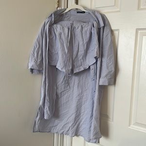 Oversized shirt and high waisted shorts two piece